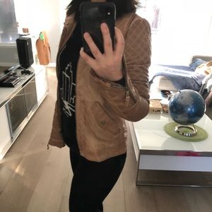 Zara “Trafaluc” brown faux leather jacket